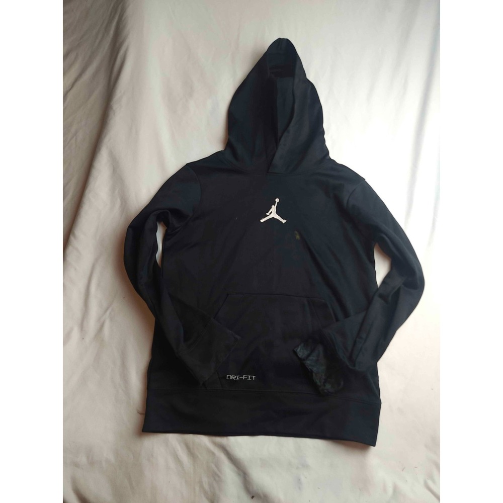 Jordan Hoodie Boys Medium 10-12 Dri Fit Black Athleisure Sporty Streetwear Urban